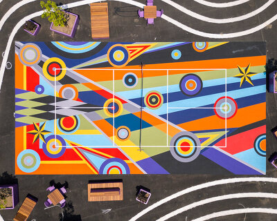 sharmistha ray turns pittsburgh pickleball courts into playable geometric artwork