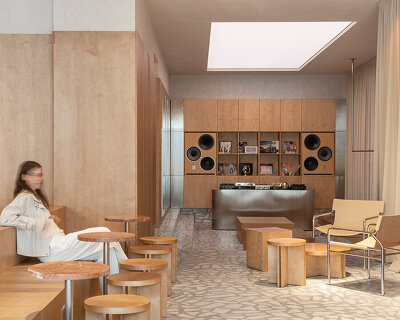 ukyo X blends café, listening bar, and co-working inside restored historic interior in romania
