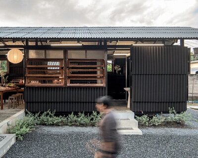 27-square-meter steel and timber pavilion in chiang mai is built for flood resilience