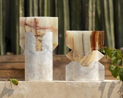 pyramids and maya forms shape coco brun and sten studio’s stone vessels