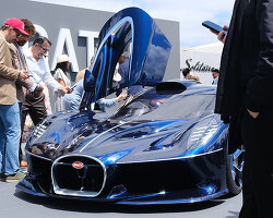 bugatti destrier debuts at the quail with sculptural one-meter-tall one-off