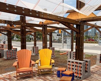 gxn and ha/f stack toronto’s construction leftovers into pop-up public space