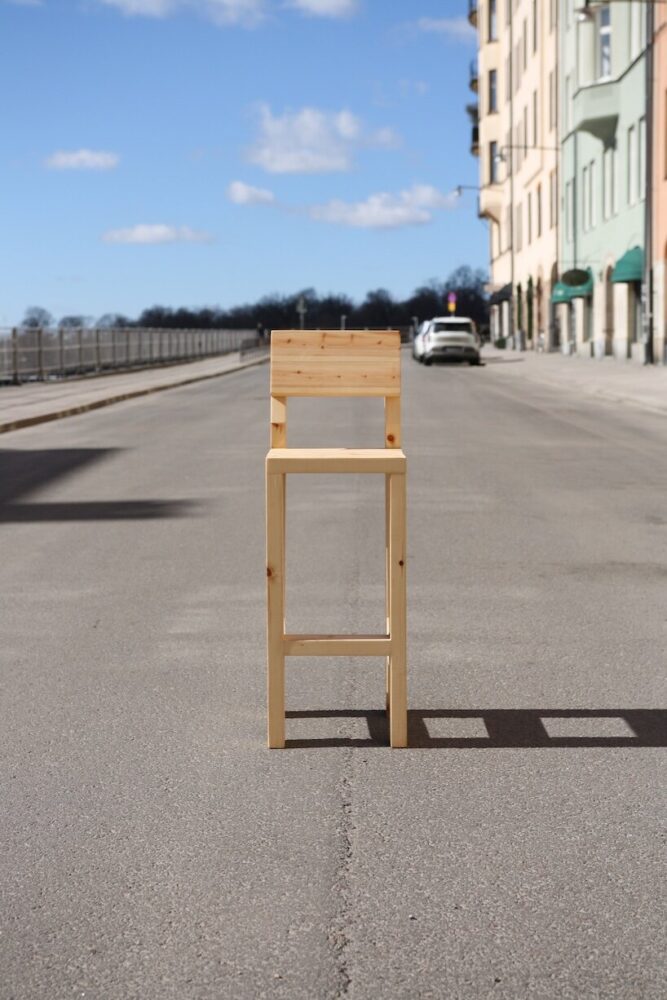 martin labbé builds pine chair without a single screw in stockholm - 3