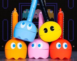 pac-man ghosts meet otamatone for pocket-sized musical crossover