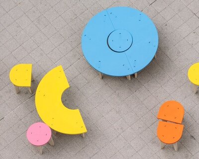 päivi raivio’s basic forms turns the barbican into a movable urban playground