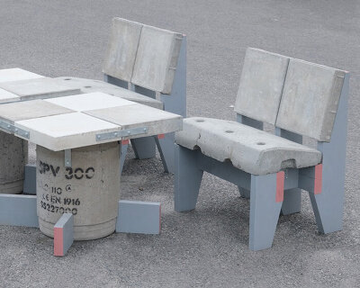 re:stockholm converts leftover construction waste into robust public furniture
