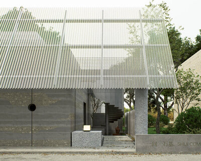 light and voids recast reclaimed stone houses as community space in china