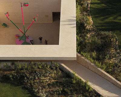 sordo madaleno sinks open-air art gallery four meters below ground in los cabos