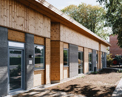 3D printed concrete and cork shape 36 student homes in denmark