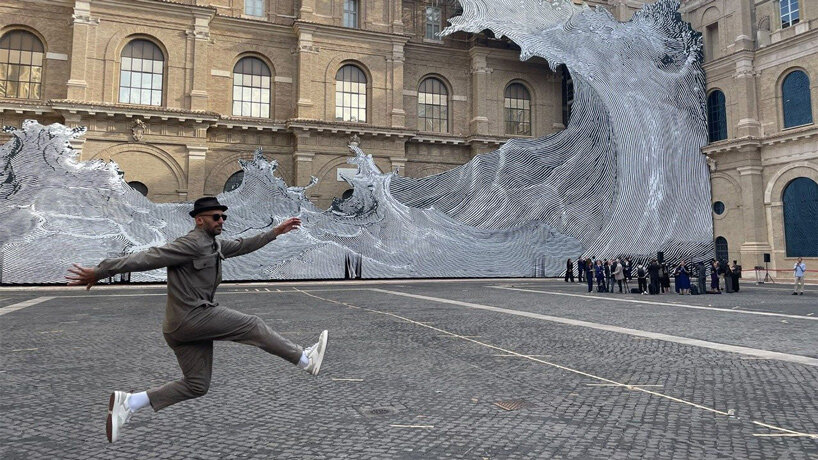 JR sends giant wave across vatican apostolic library facade with 'diluvium' - 2