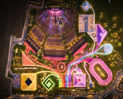 BIG builds a temporary city for shakira in madrid with reusable structures