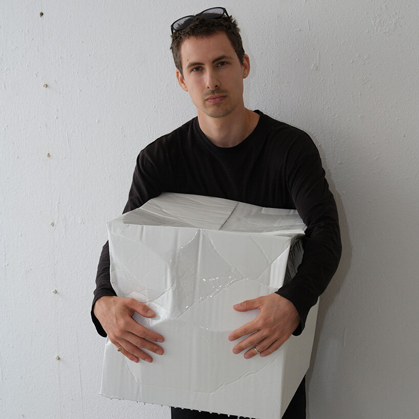 illya goldman gubin embraces cardboard boxes, shaping them into stools for bottega veneta - 21