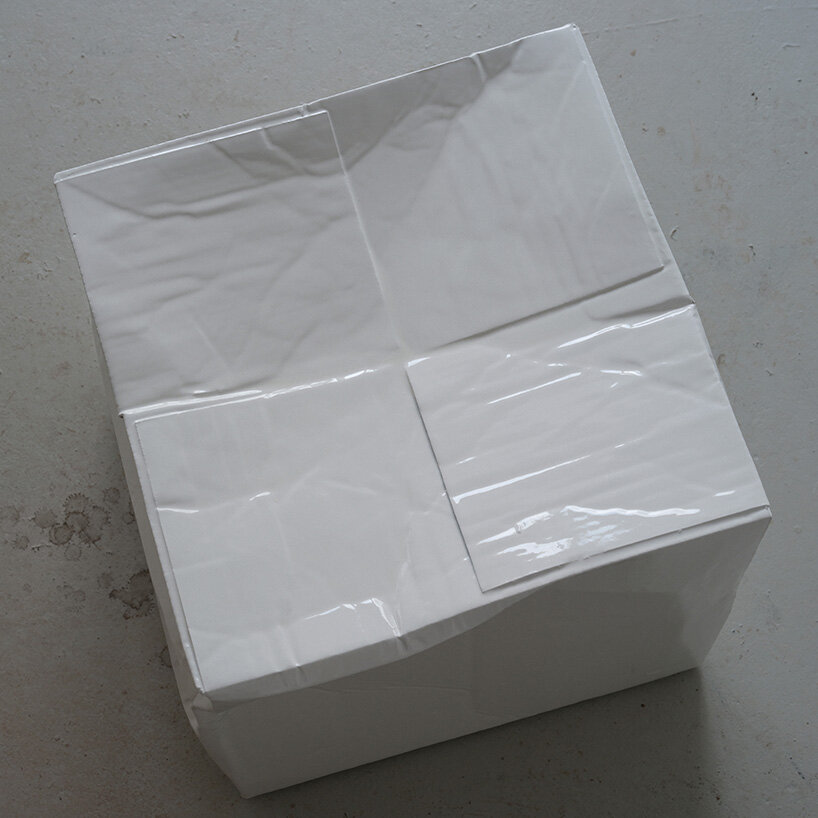 illya goldman gubin embraces cardboard boxes, shaping them into stools for bottega veneta - 20