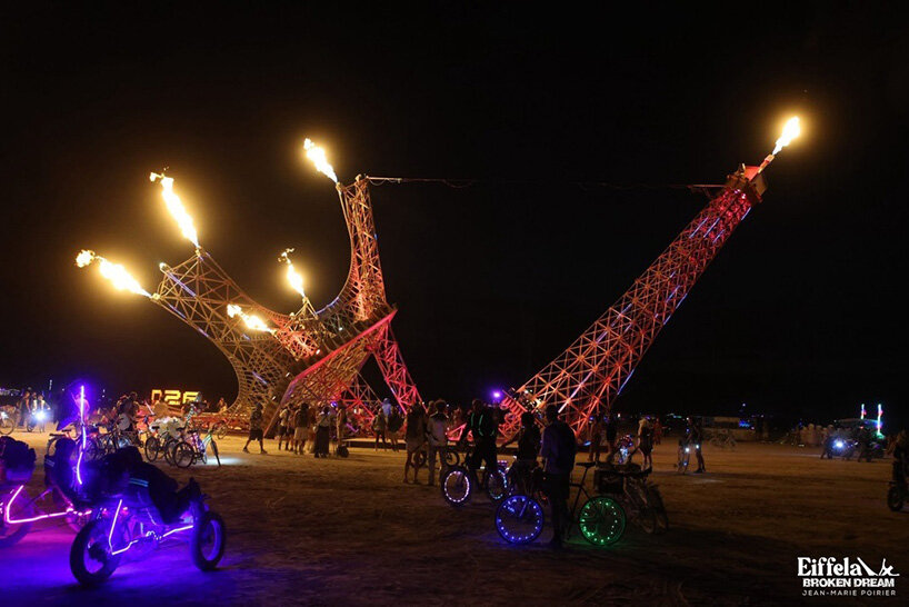broken eiffel tower crashes into nevada desert for burning man 2026 - 6