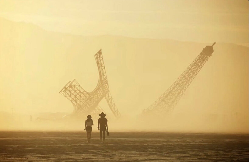 broken eiffel tower crashes into nevada desert for burning man 2026 - 3