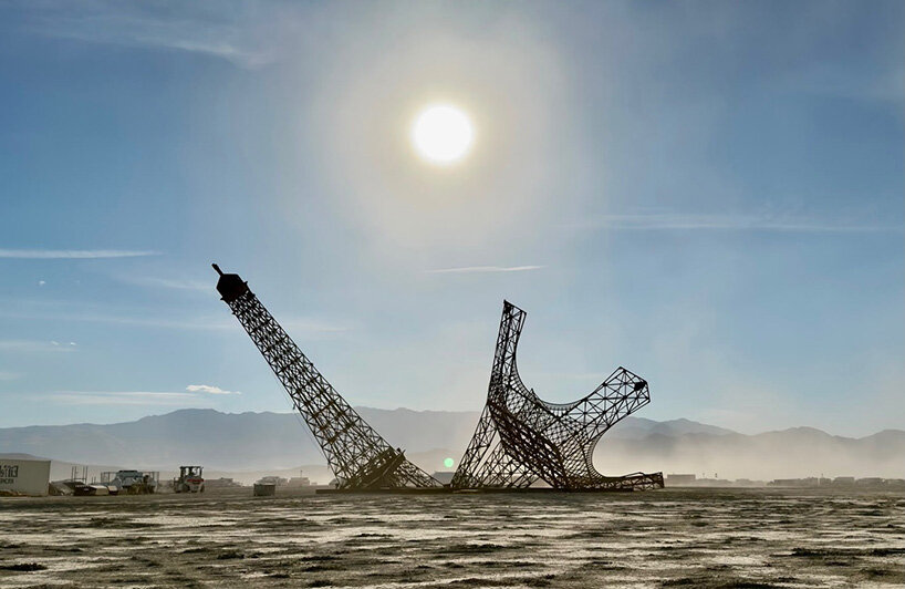 broken eiffel tower crashes into nevada desert for burning man 2026 - 2