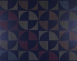 digital patterns become textured geometric compositions through hand stitching