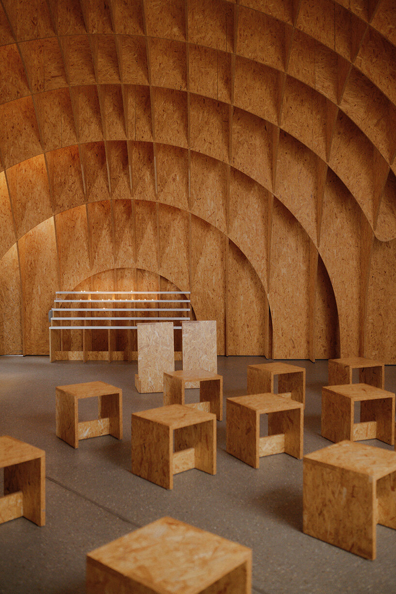 david altrath reveals the timber world inside germany's motorway chapel - 14