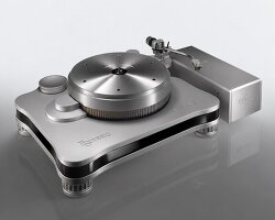 esoteric's T-01 turntable lets magnets do the spinning, with no belt in sight