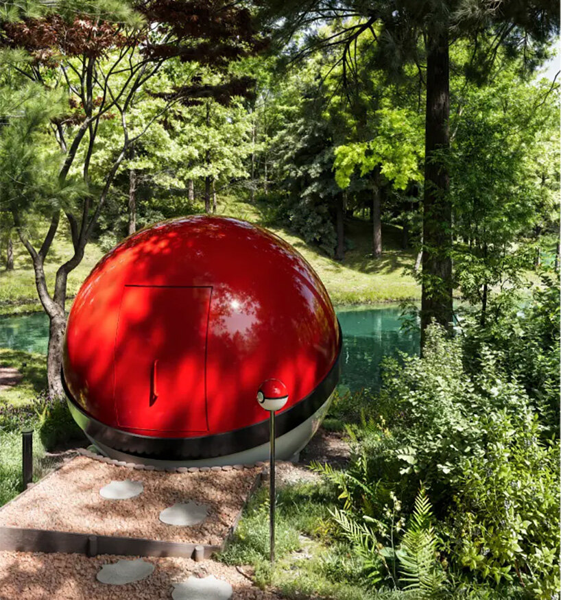 NOT A HOTEL scales up the poké ball into fully inhabitable hotel in japan - 3