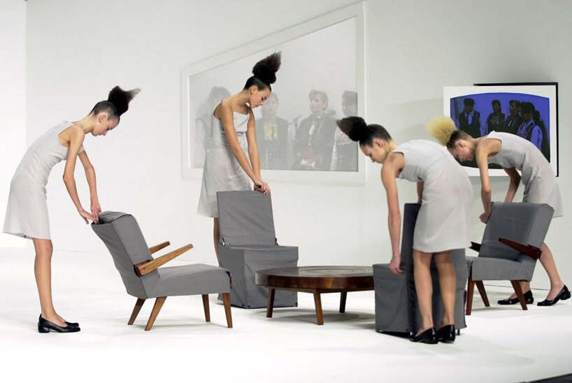 hussein chalayan staged a living room, then let his models wear it