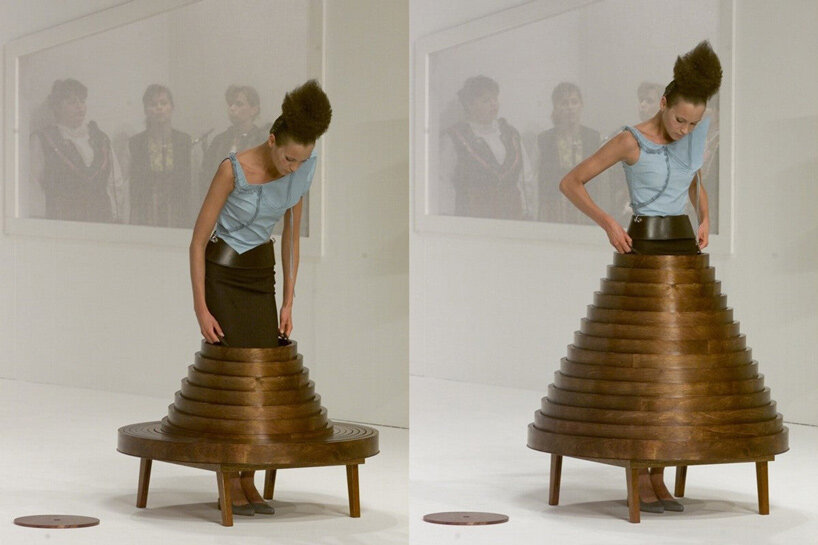 hussein chalayan staged a living room, then let his models wear it