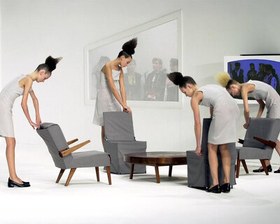 hussein chalayan staged a living room, then let his models wear it away