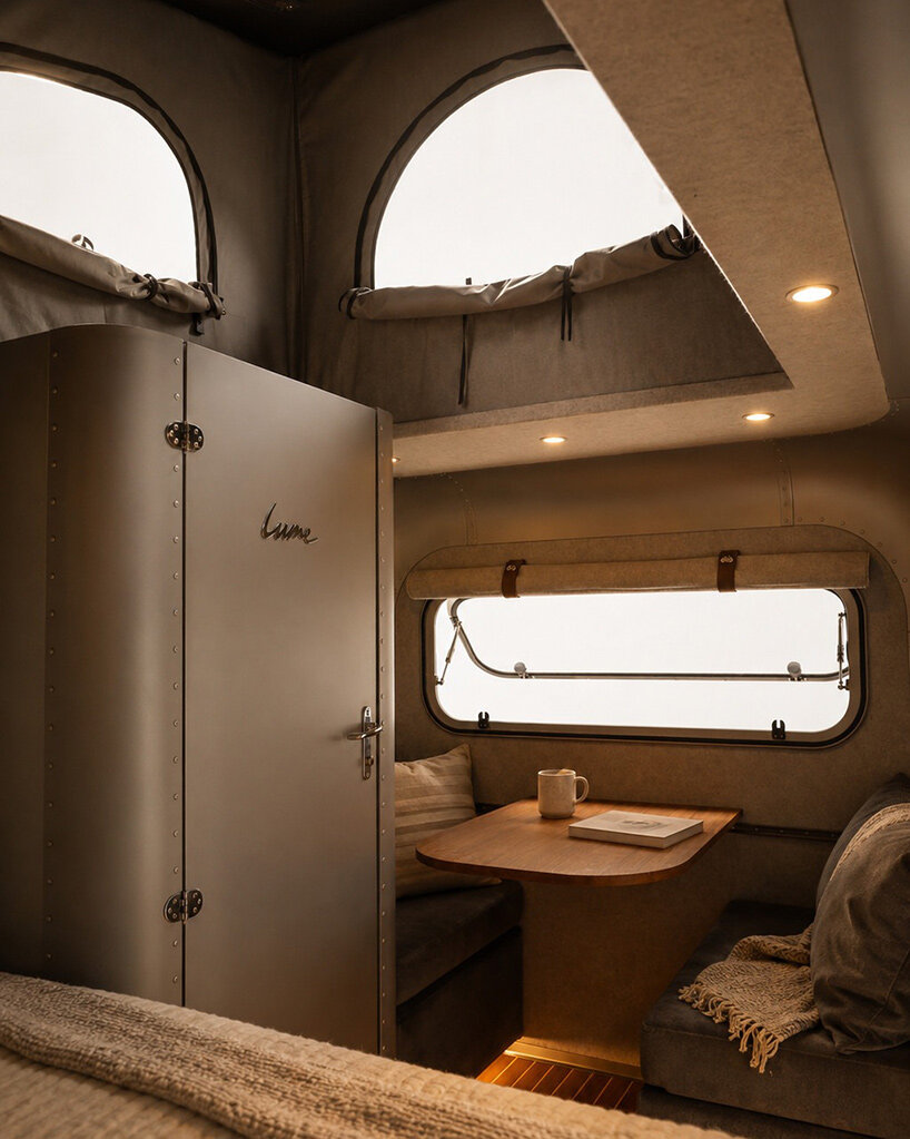 lume traveler’s lightest caravan hides a pull-out kitchen in its aluminum shell - 6