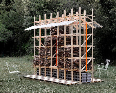 m²ft architects stacks woodland branches into modular biodiversity pavilion in italy