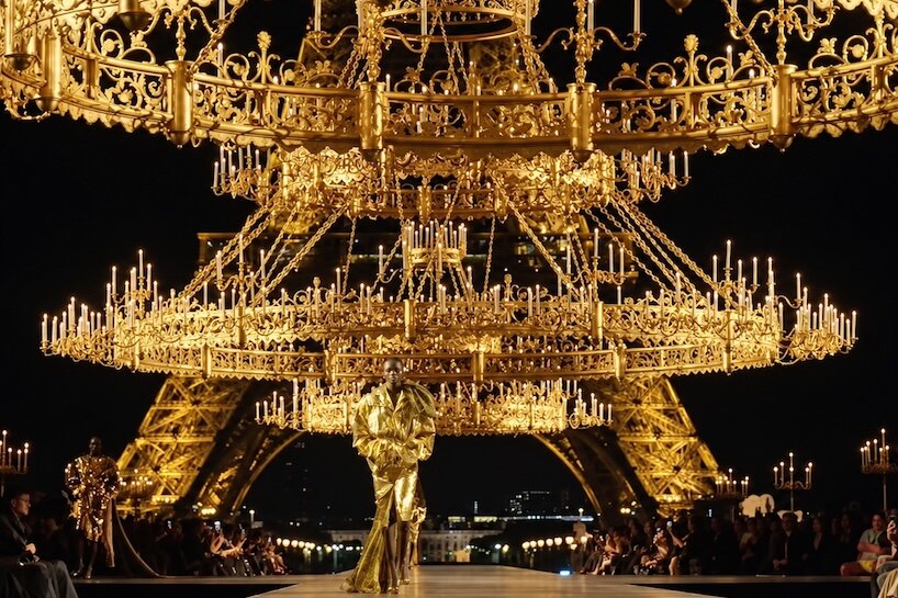 three monumental chandeliers recreate yves saint laurent’s historic paris ballroom at trocadéro - 2