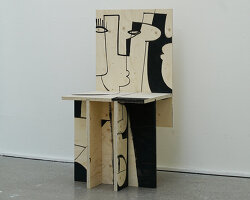 peytil cuts plywood painting apart and rebuilds it as chair