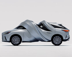 MSCHF bends and twists LEXUS cars into surreal full-scale sculptures in new york
