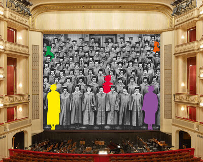 each season, vienna state opera turns its safety curtain into a work of contemporary art