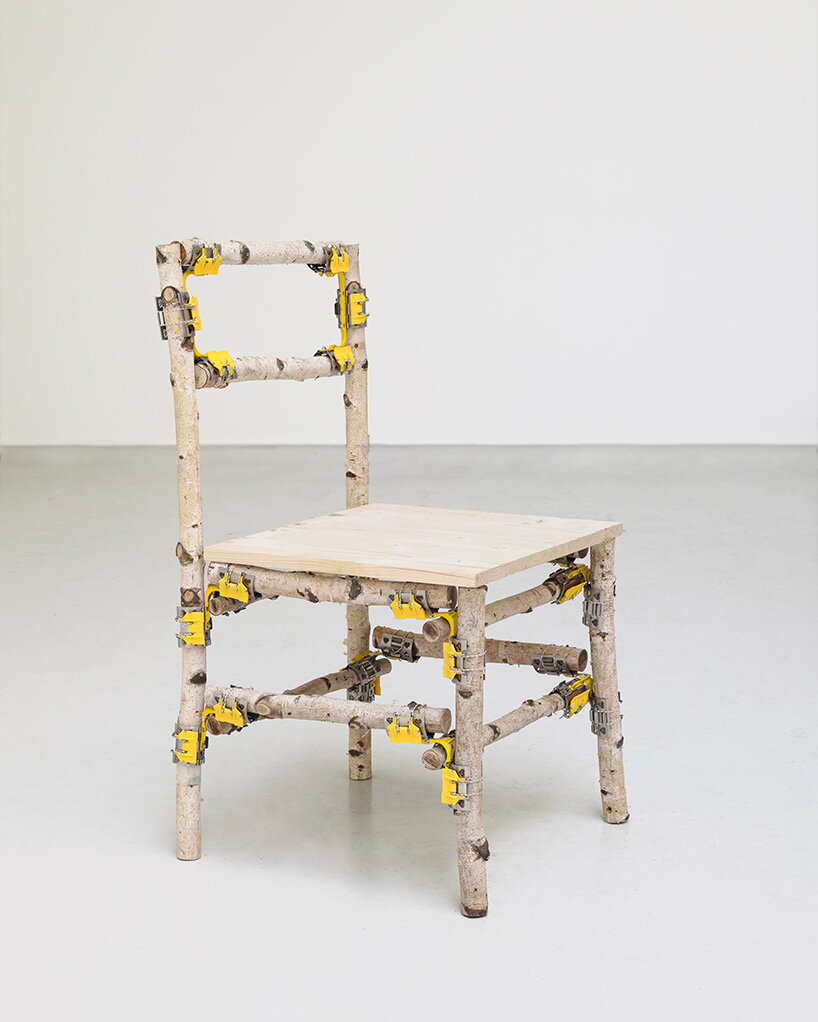 three-axis joint connects raw tree branches without screws for self-building structures - 7