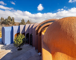 ZAV architects sends colorful vaulted rooms through iranian orchard