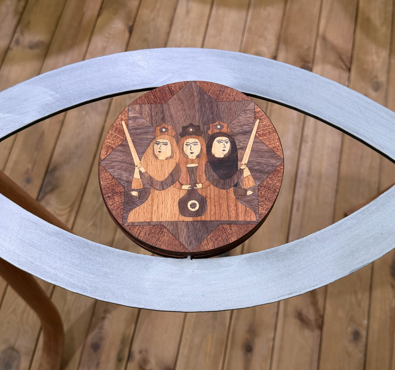 the handcrafted marquetry at villa hegra's asia NOW exhibition - 2