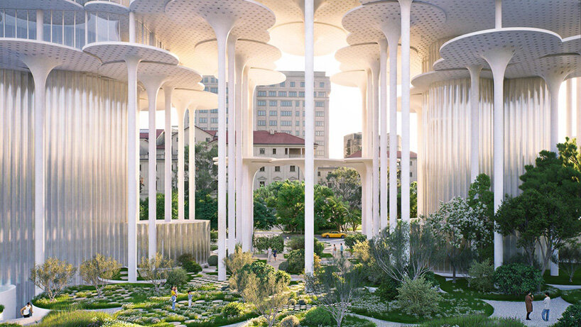 BIG stacks floating terraces above green public space in tirana - 4