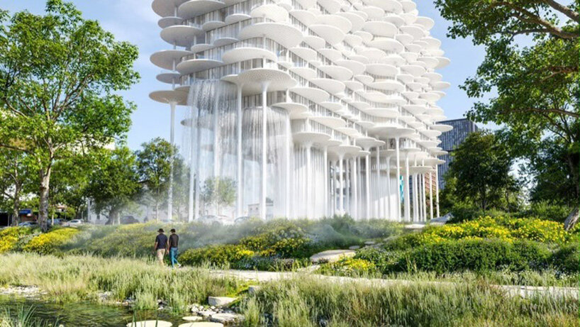 BIG stacks floating terraces above green public space in tirana - 2