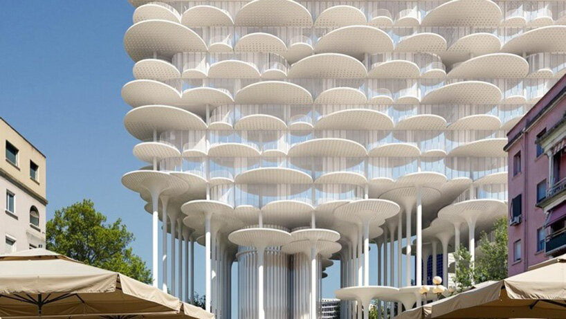 BIG stacks floating terraces above green public space in tirana - 3