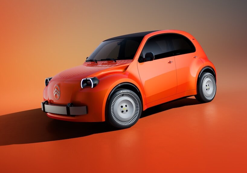 citroën revives the iconic 2 CV as a compact electric concept with a roll-up fabric roof - 2