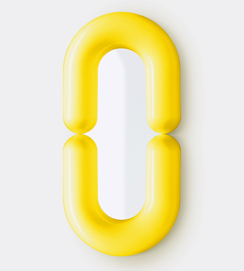 Moustache Zodiac mirror L Yellow Jean-Baptiste Fastrez