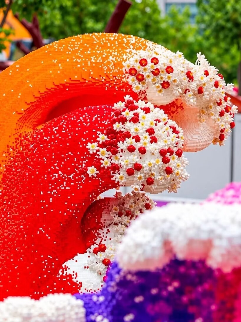 380,000 LEGO flowers transform shanghai's concrete oil tank into botanical landscape - 6