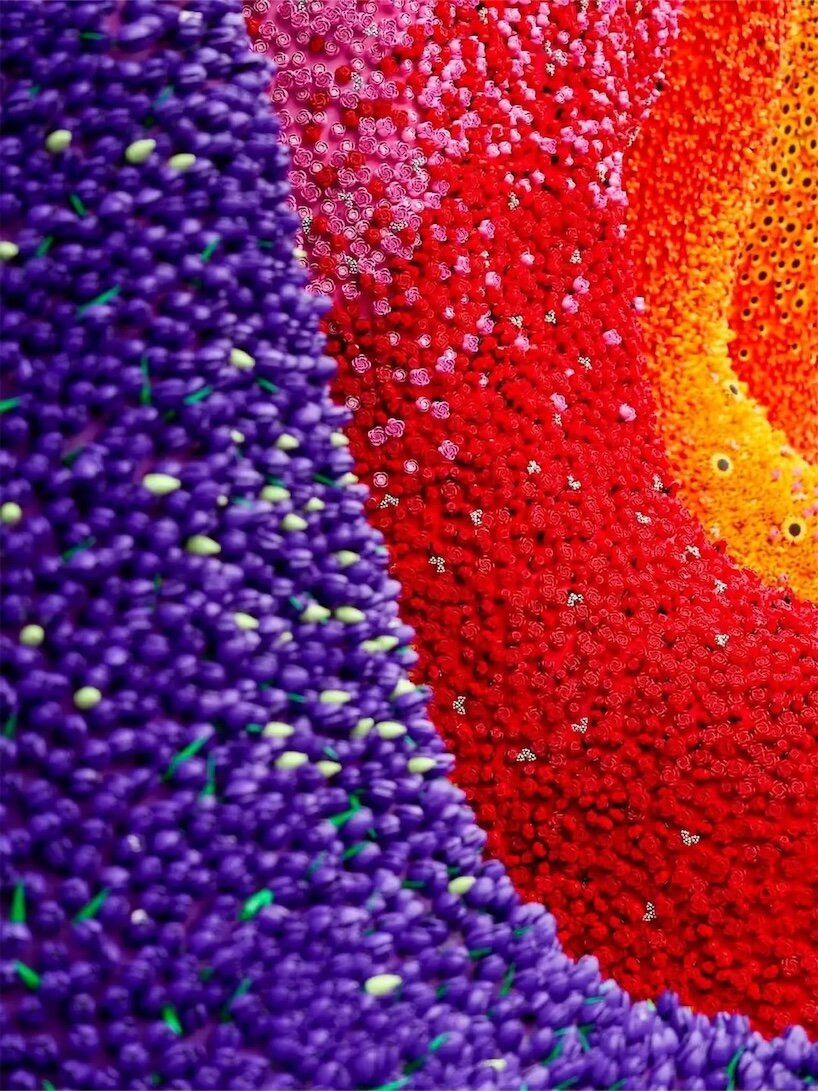 380,000 LEGO flowers transform shanghai's concrete oil tank into botanical landscape - 7
