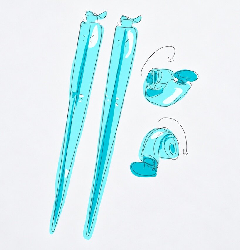 liam de la bedoyere's inflatable chopsticks roll up into your pocket between meals - 4