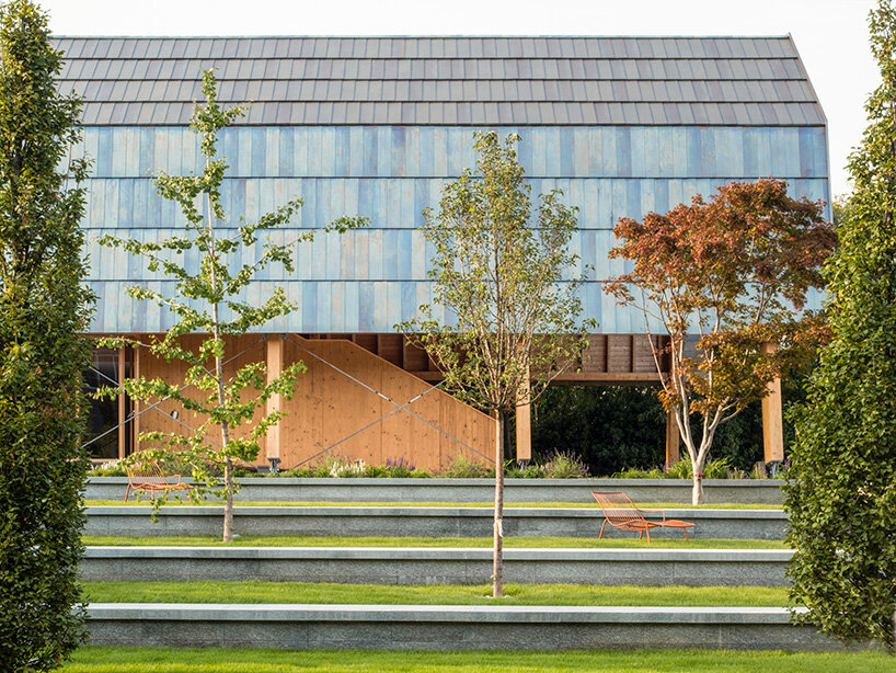 pedrali converts temporary wooden pavilion into permanent community hub - 1