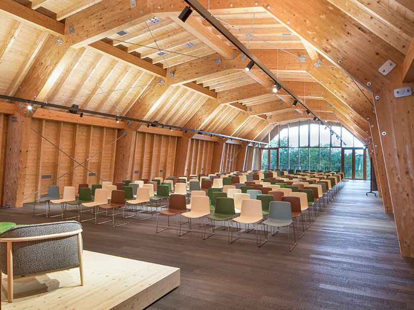 pedrali converts temporary wooden pavilion into permanent community hub - 4