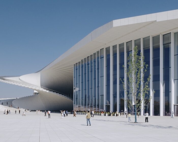 snøhetta unveils completed shanghai grand opera house with spiraling public rooftop